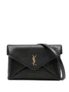 Saint Laurent Cassandre Chain Pouch In Lambskin In Black