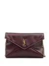 Saint Laurent Cassandre Chain Pouch In Shiny Leather Bags In Red