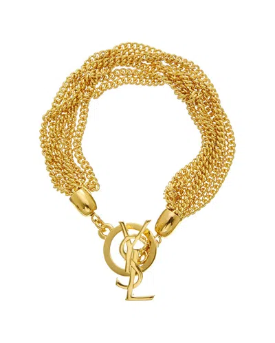 Saint Laurent Cassandre Chain Toggle Bracelet In Gold