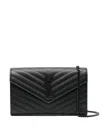 Saint Laurent Cassandre Chain Wallet In Black