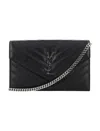 Saint Laurent Cassandre Chain Wallet In Black