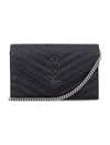 Saint Laurent Cassandre Chain Wallet In Black