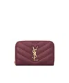 Saint Laurent Cassandre Change Purse In Lambskin In Brown