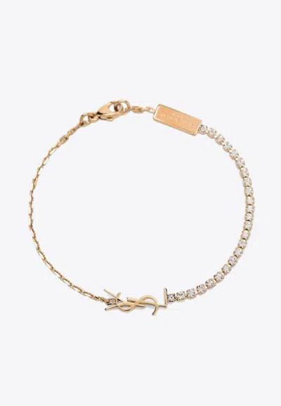 Saint Laurent Cassandre Charm Bracelet In Gold