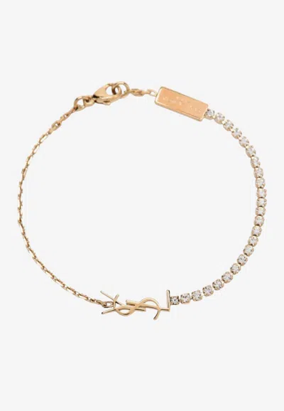 Saint Laurent Cassandre Charm Bracelet In Gold