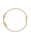 Saint Laurent Cassandre Charm Bracelet In Metal And Rhinestone Accessories In Grey