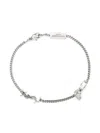 Saint Laurent Cassandre Charm Bracelet In Metal And Rhinestone Accessories In Grey