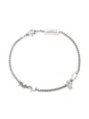 Saint Laurent Cassandre Charm Bracelet In Metal And Rhinestone Accessories In Metallic