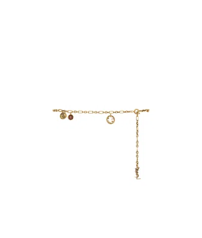 Saint Laurent Cassandre Charm Chain Belt In Metal And Enamel In Gold