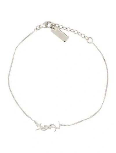 Pre-owned Saint Laurent Cassandre Charm Link Bracelet, 7.5" In Multicolor