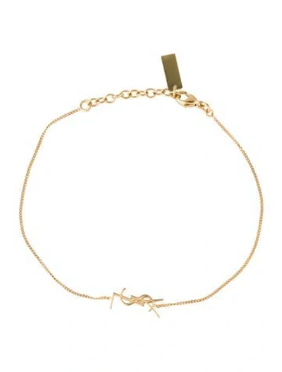 Pre-owned Saint Laurent Cassandre Charm Link Bracelet, 8" In Multicolor