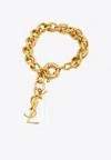Saint Laurent Cassandre Chain Bracelet In Gold