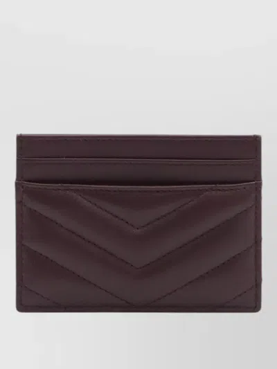 Saint Laurent Cassandre Chevron Quilted Leather Cardholder