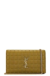 Saint Laurent Cassandre Classic Chain Wallet Bag In Vert Olive