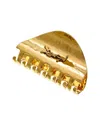 Saint Laurent Cassandre Claw Clip In Hammered Metal In Gold