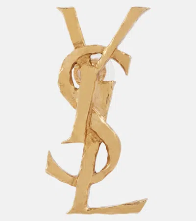 Saint Laurent Cassandre Clip-on Single Earring In Gold