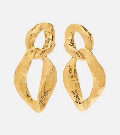Saint Laurent Cassandre Clip-on Earrings In Gold