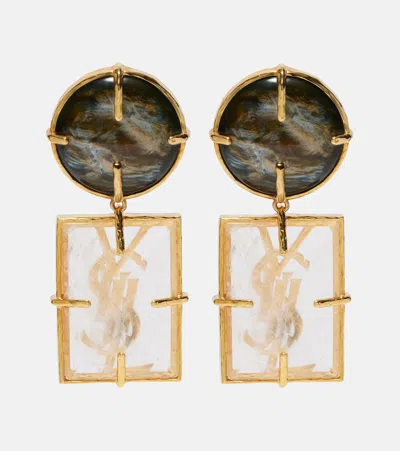 Saint Laurent Cassandre Clip-on Earrings In Gold