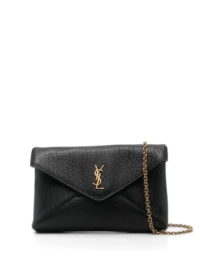 Saint Laurent Cassandre Clutch Bag In Black