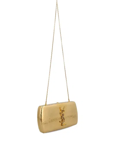 Saint Laurent Cassandre Clutch Bag In Gold