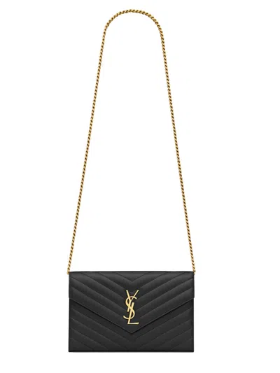 Saint Laurent "cassandre" Clutch Bag With Chain