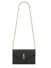 Saint Laurent "cassandre" Clutch Bag With Chain In Black