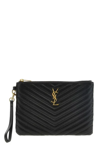 Saint Laurent 'cassandre' Clutch In Black