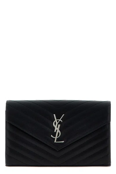 Saint Laurent 'cassandre' Clutch In Black