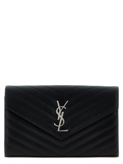 Saint Laurent 'cassandre' Clutch In Black