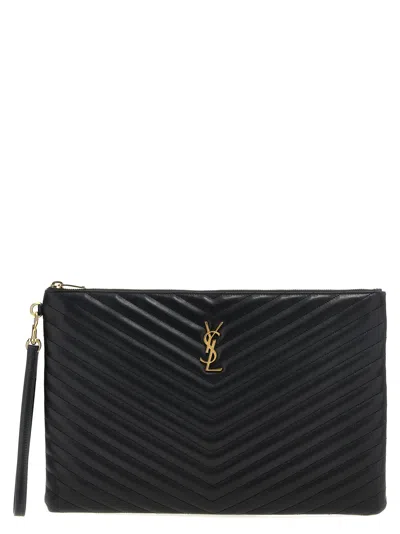 Saint Laurent 'cassandre' Clutch In Black