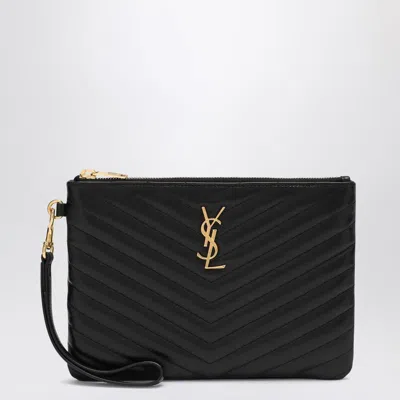 Saint Laurent Cassandre Clutch In Matelassé In Black