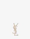 Saint Laurent Cassandre Cord Texture Metal Brooch
