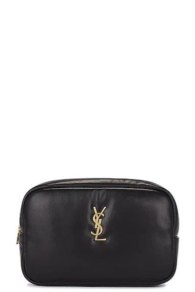 Saint Laurent Cassandre Cosmetic Pouch In Noir