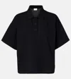 Saint Laurent Cassandre Boxy Polo T-shirt In Black
