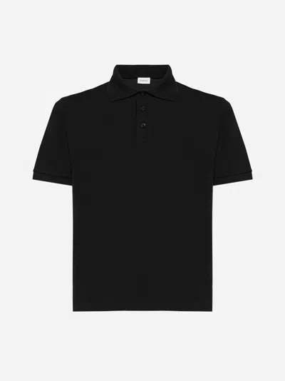 Saint Laurent Shirt With Polo Collar And Short Sleeves In Black