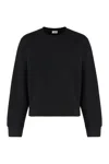 Saint Laurent Certified Cotton Sweatshirt With Cassandre Embroidery In Black