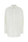 Saint Laurent Cassandre Cotton Poplin Shirt In White