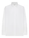 Saint Laurent White Pointed Collar Long Sleeve Shirt In Cotton Man In White