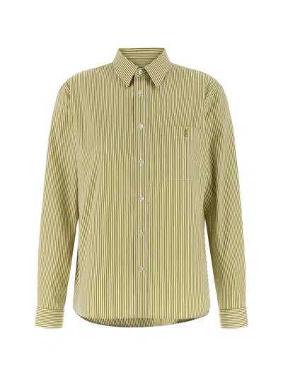 Saint Laurent Cassandre Cotton Shirt In Green