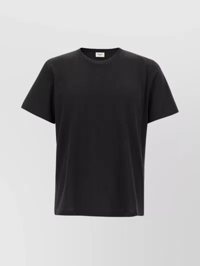 SAINT LAURENT 'CASSANDRE' CREW NECK EMBROIDERED T-SHIRT