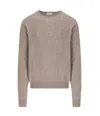 Saint Laurent Cassandre Cashmere Sweater In Neutral