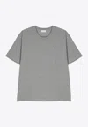 Saint Laurent Cassandre Cotton Blend T-shirt In Gray