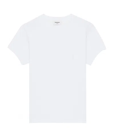 Saint Laurent Cassandre Crewneck T-shirt In White