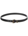 Saint Laurent Cassandre Embellished Leather Belt In Black