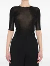 Saint Laurent Cassandre Cropped Top In Black