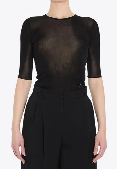 SAINT LAURENT CASSANDRE CROPPED TOP