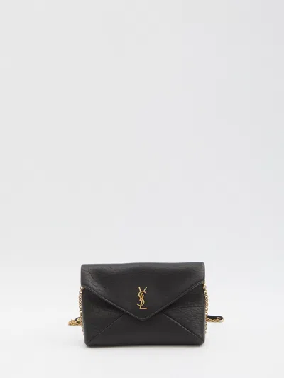 Saint Laurent Cassandre Crossbody Bag With Flap In Black