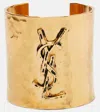 Saint Laurent Cassandre Cuff In Hammered Metal Accessories