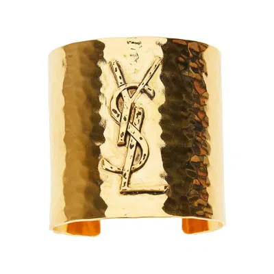 Saint Laurent 'cassandre' Cuff Bracelet In Gold