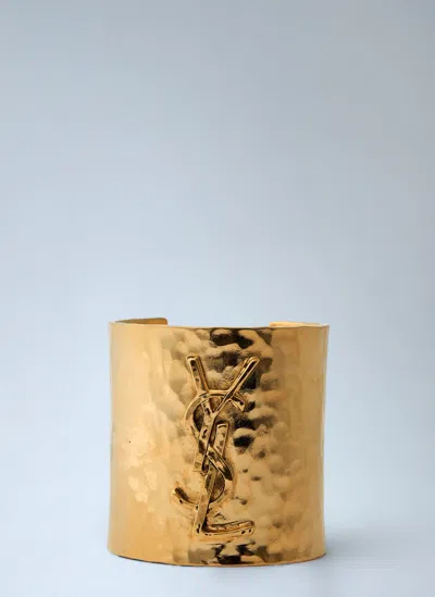 Saint Laurent Cassandre Cuff In Gold